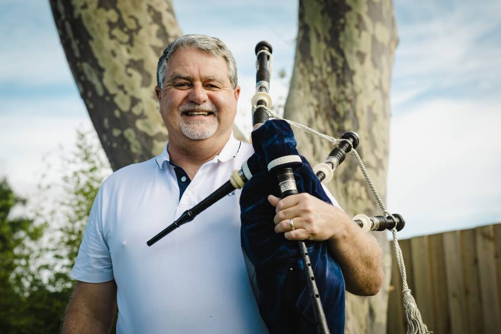 Allansford man Tim McLeod will be honoured on Australia Day for his volunteer work with pipe bands. Pictures by Sean McKenna