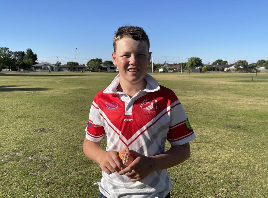 Charlie Hopper is a jack of all trades around the Homers under 16 red team, he's committed to the task whether its bat or ball in his hand. Picture by Lucas Holmes