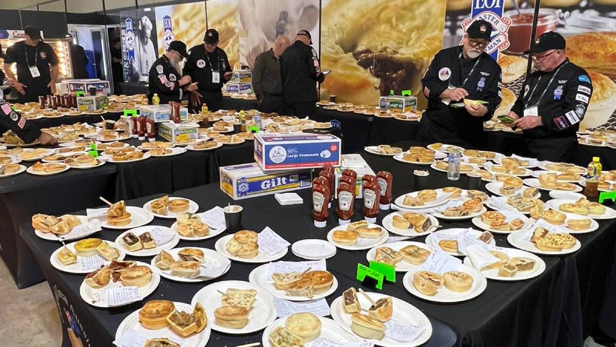 Judging at The Official Great Aussie Pie Competition in Sydney. Picture via Facebook