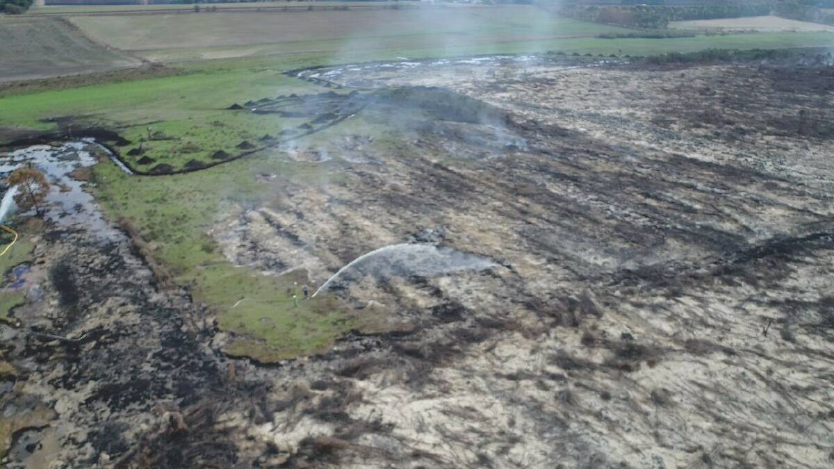 The peat fire at Cobrico near Cobden.