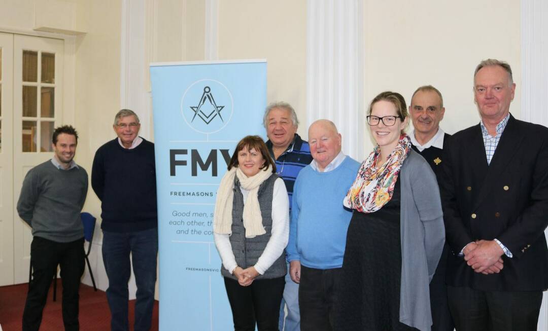 Freemasons, mental health service providers and other community representatives at the launch of the Freemasons South West Victoria Bushfires Mental Health Support Program last month. 
