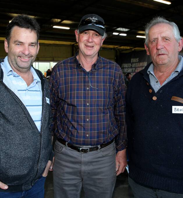 Mutual support: Dairy farmers Mike Waite, Allan Driscoll, and Bruce Clarke.