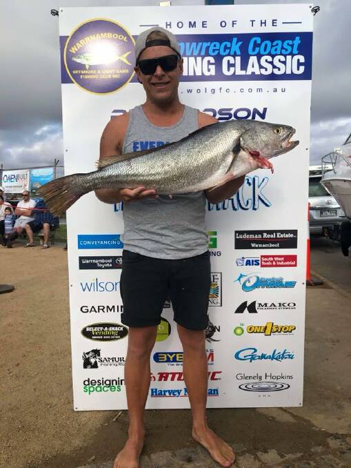 CATCH OF THE DAY: Patty Hynes' mulloway measured 97cm which is a great fish in anyone's language. The mulloway are very busy right now in the estuaries.