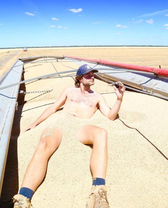 Ben Brooksby in a lentil truck. Picture: EMMA JANE INDUSTRY