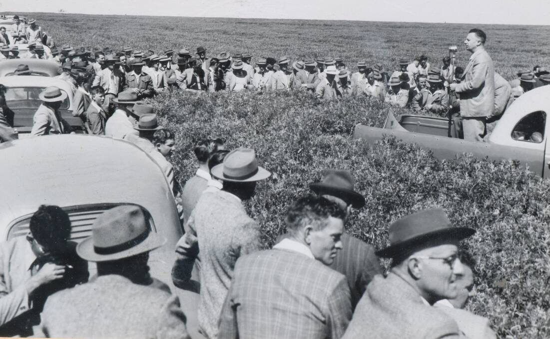 Sir Eric Smart, Mr Smart's grandfather was knighted in 1966 for his services to the development and innovation in WA agriculture. The property held numerous field days to share the benefits of blue lupins.