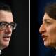 Victorian Premier Daniel Andrews and former NSW premier Gladys Berejiklian. Pictures Getty Images
