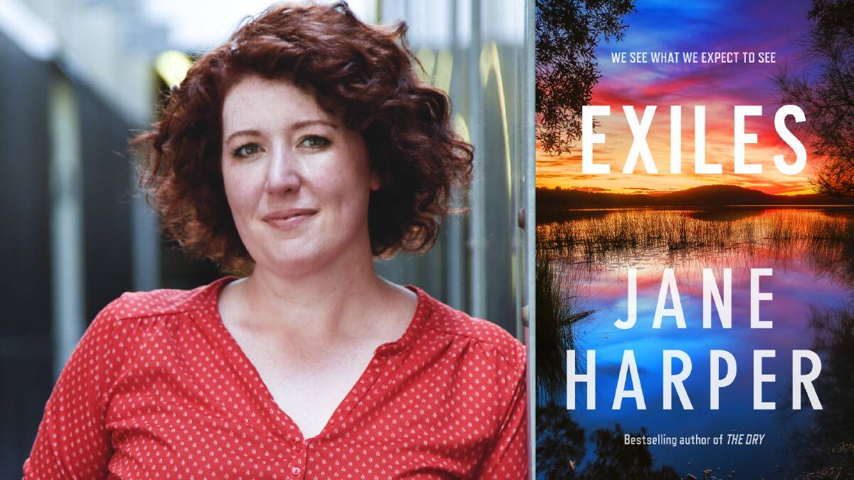 Author Jane Harper with the cover of her new novel, Exiles. Pictures supplied