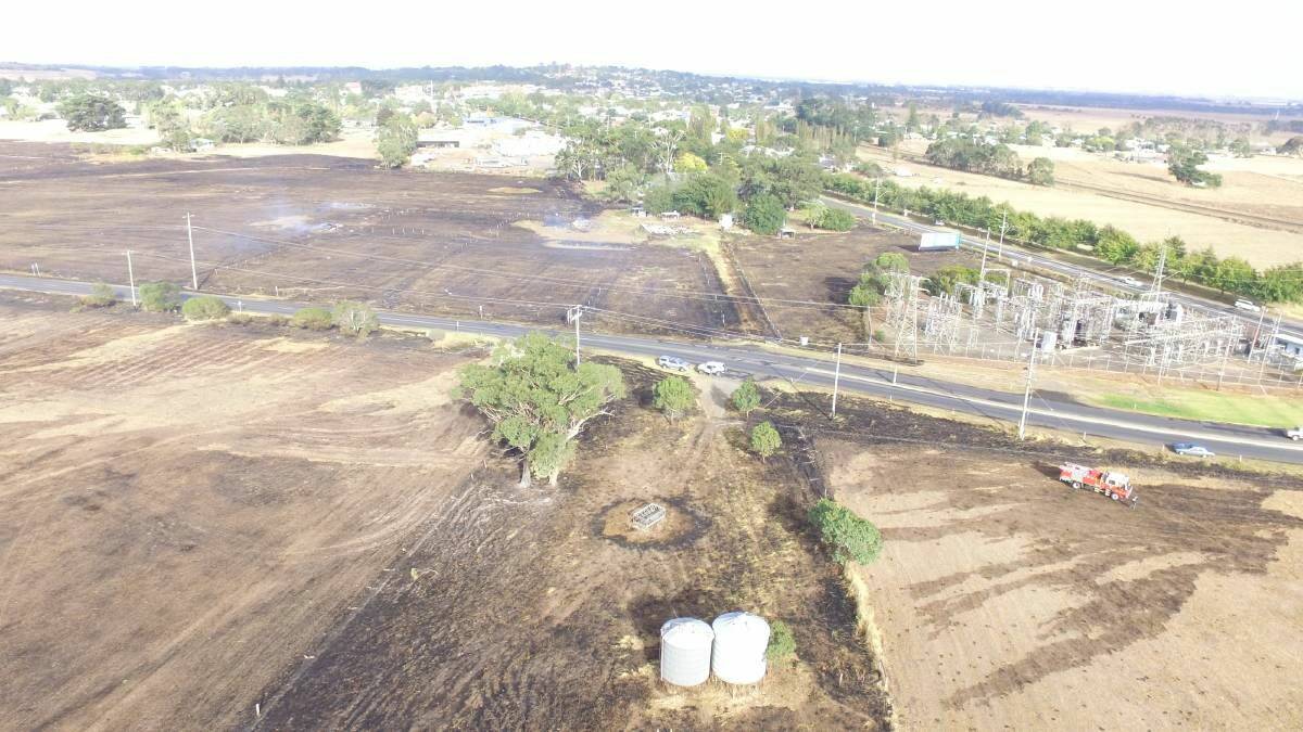 An aerial image of the Terang Sub-station. Picture: Supplied 