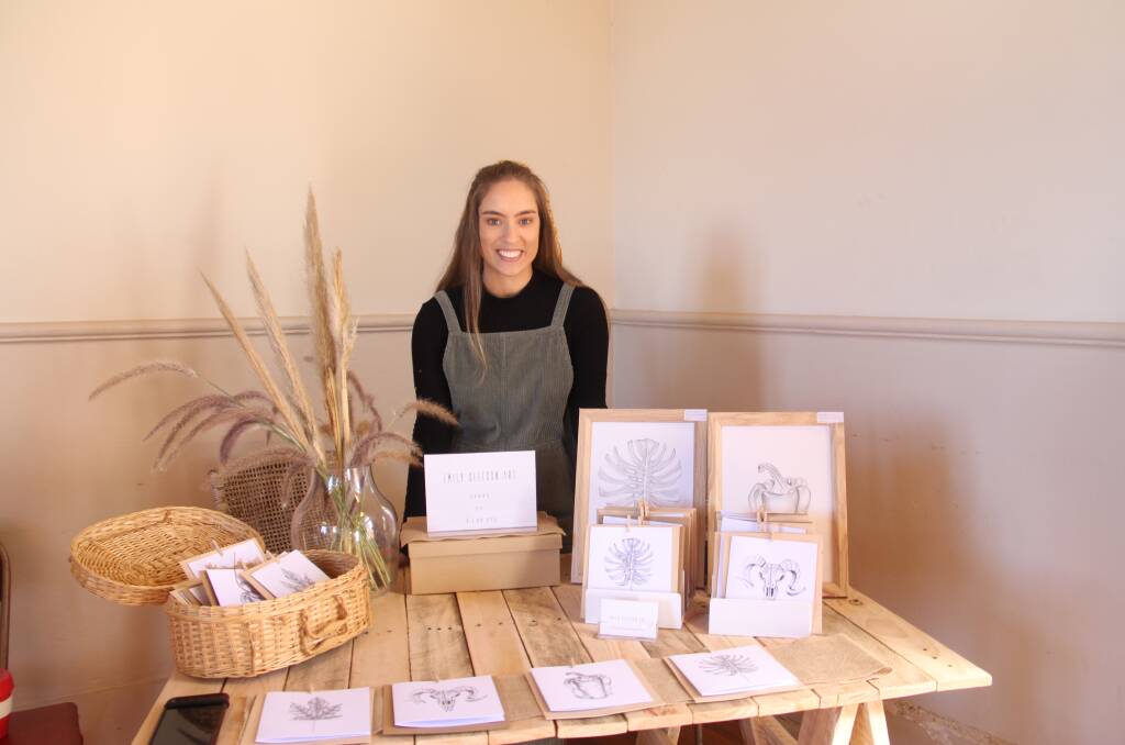 BEAUTIFUL: Emily Gleeson had her exquisite artwork for sale at the MADE market as part of Port Fairy's first Winter Weekend. 