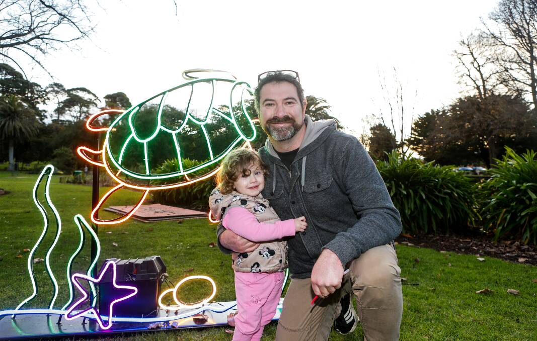 ALL SMILES: Darren and Haylee Keane, from Warrnambool, enjoyed an evening out in the city's botanic garden. 