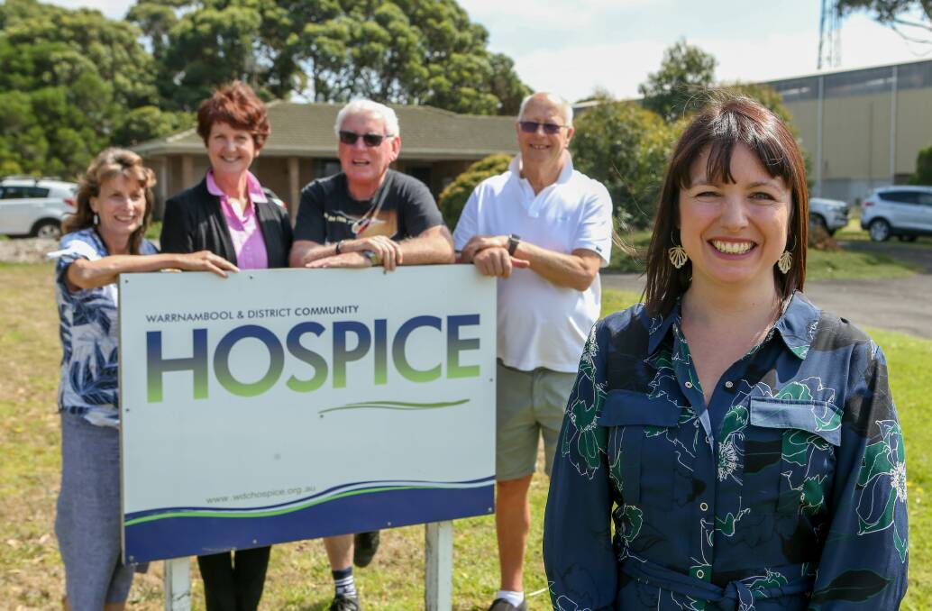 Warrnambool and District Community Hospice's Lu Butler, Leeona Van Duynhoven, Fred Chatfield, Peter Hasell and manager Emmalee Bell. Picture: Chris Doheny 