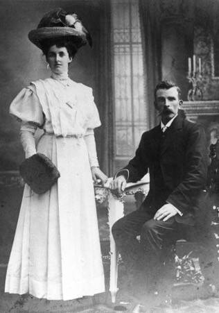 HAPPY: Pat Walsh's grandparents Bridget Moran and Maurice Walsh on their wedding day. 