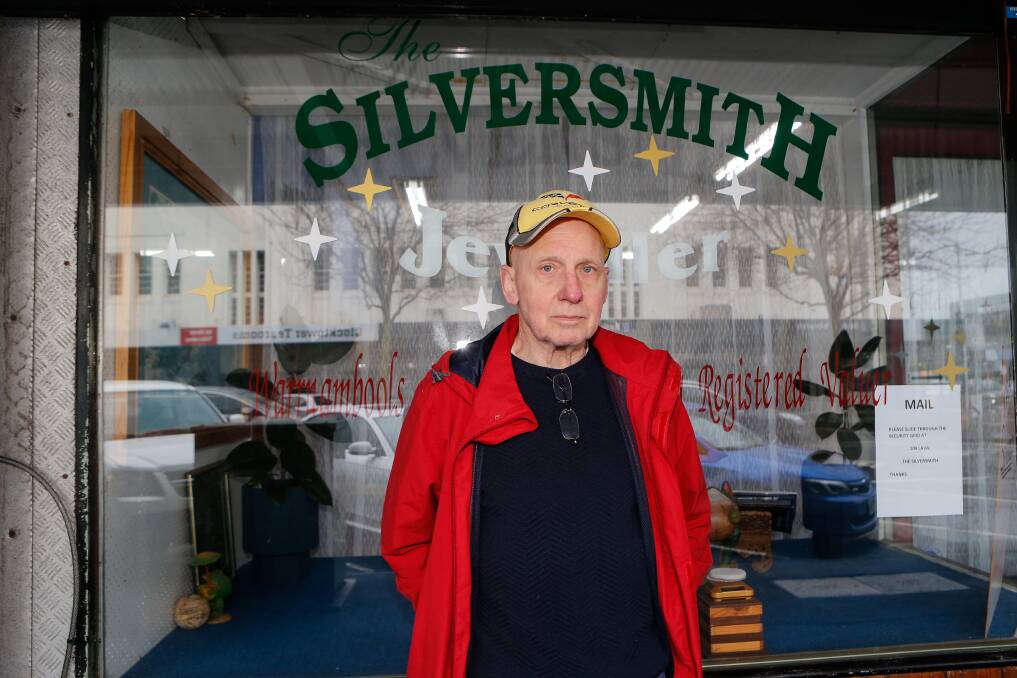 Stunned Warrnambool silversmith Bud Knackstedt has talked about the impact on his life's work after thieves ransacked his Lava Street shop. Picture by Anthony Brady
