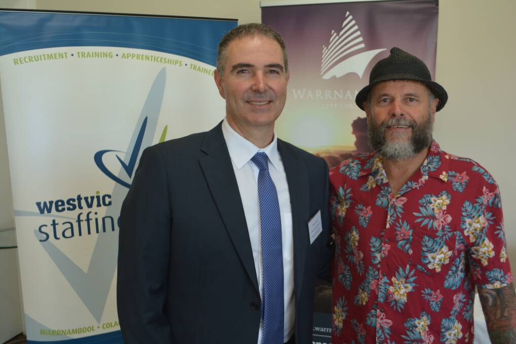 SUCCESSFUL: Westvic Staffing Solutions chief executive Dean Luciani and Dale Williams at the Engaging Employers at the Regional Level forum.