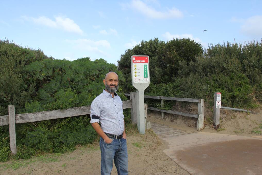 CAN'T SEE MUCH: Warrnambool man Peter Sycopoulis is urging the city council to cut back greenery at McGennan car park so the ocean can be seen. 