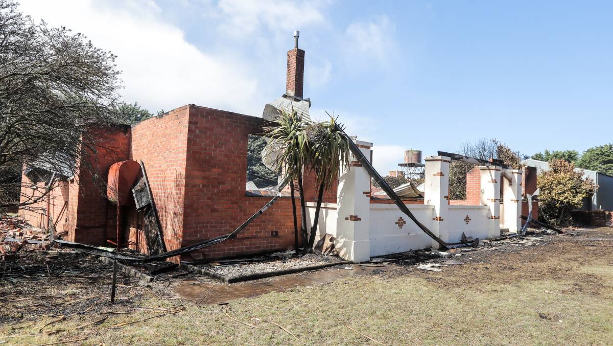 Harry Moyle's burnt home. 