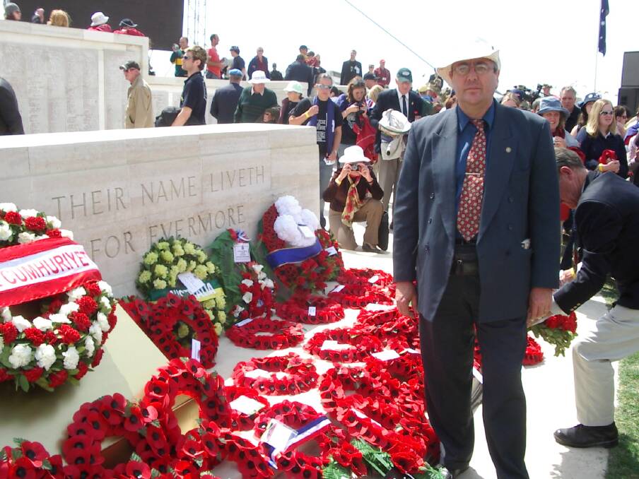John Basarin in Gallipoli for an Anzac Day commemoration. 