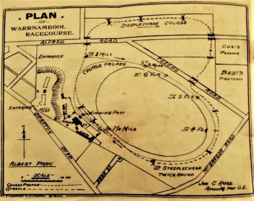 BELOW: A map of the course taken from the 1909 race book. 