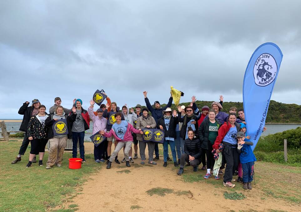 GREAT NEWS: Beach Patrol 3280-3284 members celebrate the announcement of a state government funding cash boost to help promote the group's environmental work. 