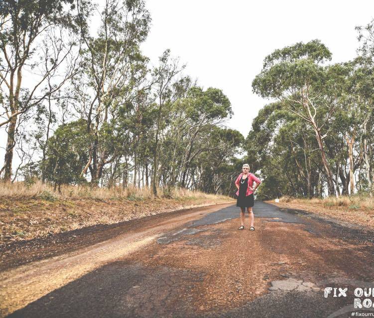 STUMP UP THE CASH: Fix Our Rural Roads Facebook page creator Tash Frankensteiner says unsafe roads need fixing across the region. She started the page after years of issues travelling on country roads. 