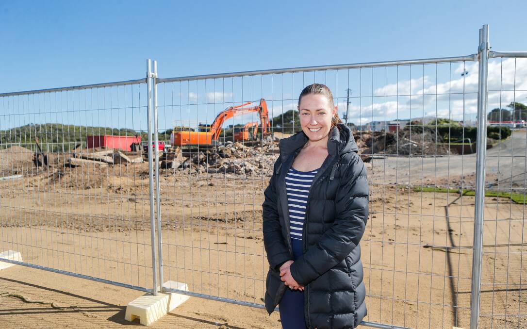 Warrnambool Golf Club general manager Ashlee Scott at the new development site. Works are taking longer than expected. Picture by Anthony Brady 