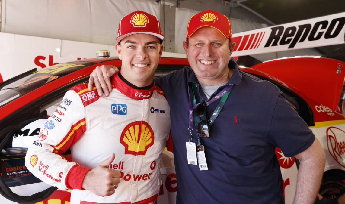 Three-time Supercars champion Scott McLaughlin and sports producer Tim Hodges. 