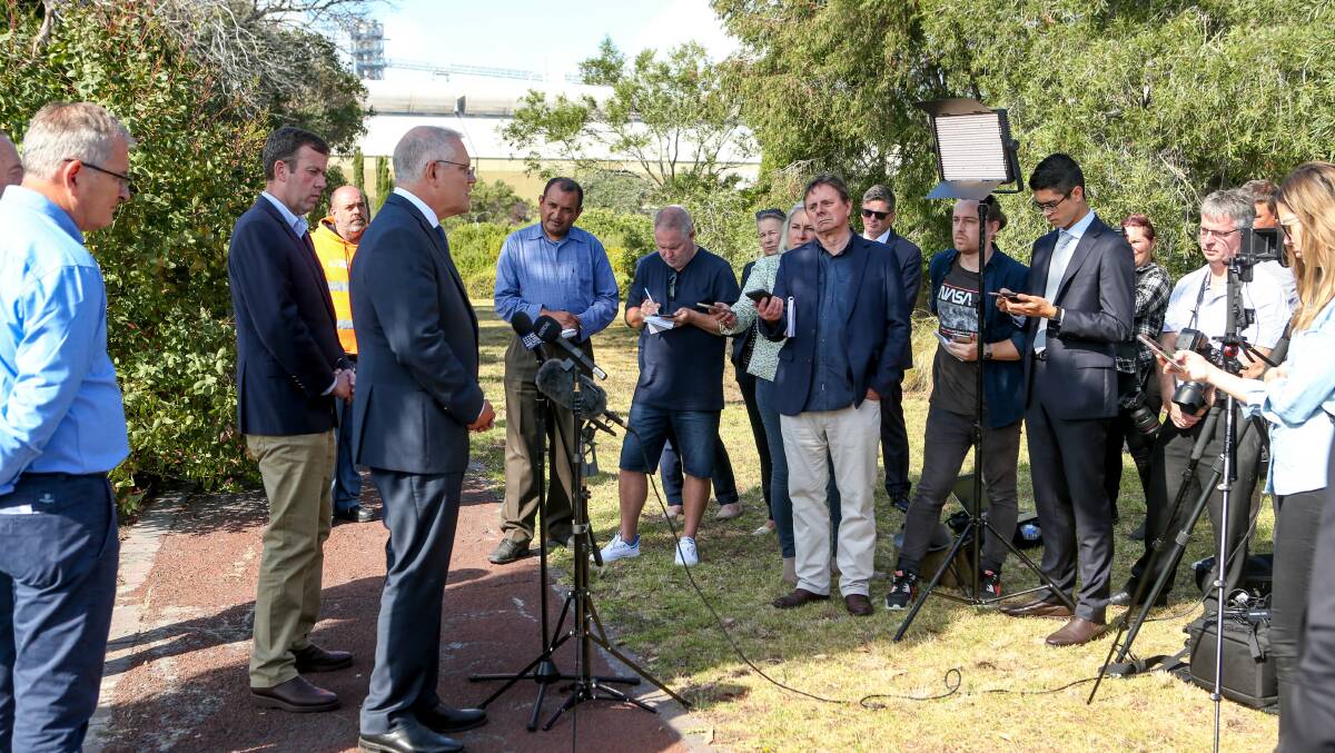 PM Scott Morrison addresses the media on Friday. Picture: Chris Doheny