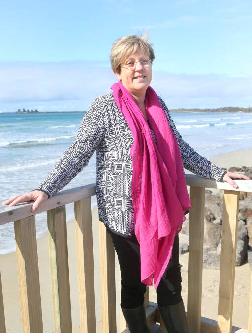 ROCKWALL SUCCESS: Environment Minister Lisa Neville at Port Fairy beach. The MP visited the tip site on Friday. Picture: Amy Paton