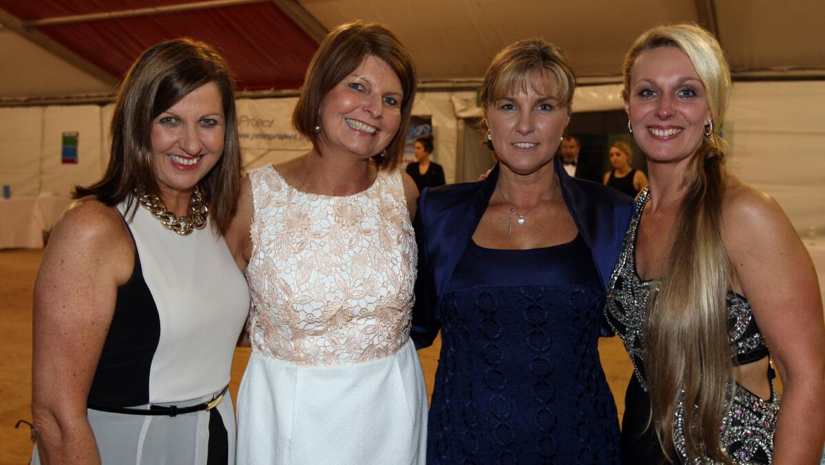 Gala Ball: Kathy O'Keefe, Everlyn Auchettl, Bernie Price and Sue Swayne enjoy the 2013 ball. 130714DL06 Picture: DAVE LANGLEY
