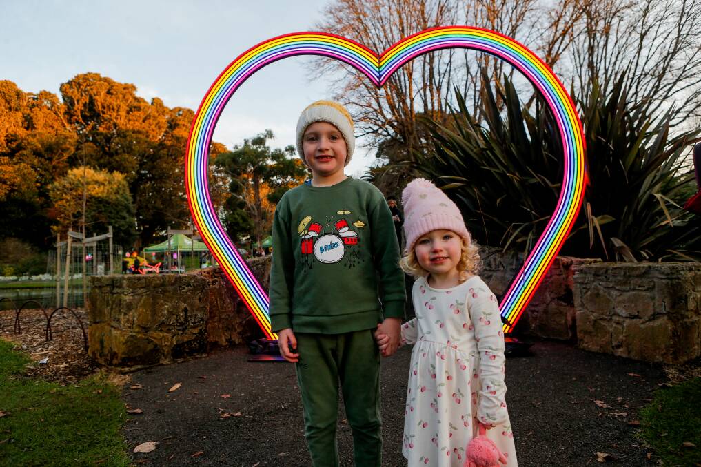 Hank and Emmy Gladman from Warrnambool at the Solstice Search Party at the Warrnambool Botanic Garden on Saturday evening. Picture: Anthony Brady
