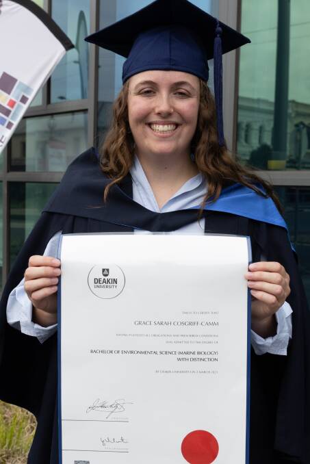 Grace Cosgriff-Camm completed a Bachelor of Environmental Science and graduated on Thursday. Pictures by Eddie Guerrero.