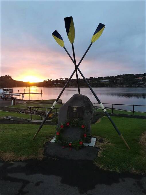 ABOVE: Anzac Day tribute to the rowers who enlisted for the Great War. Picture: Warrnambool Rowing Club
