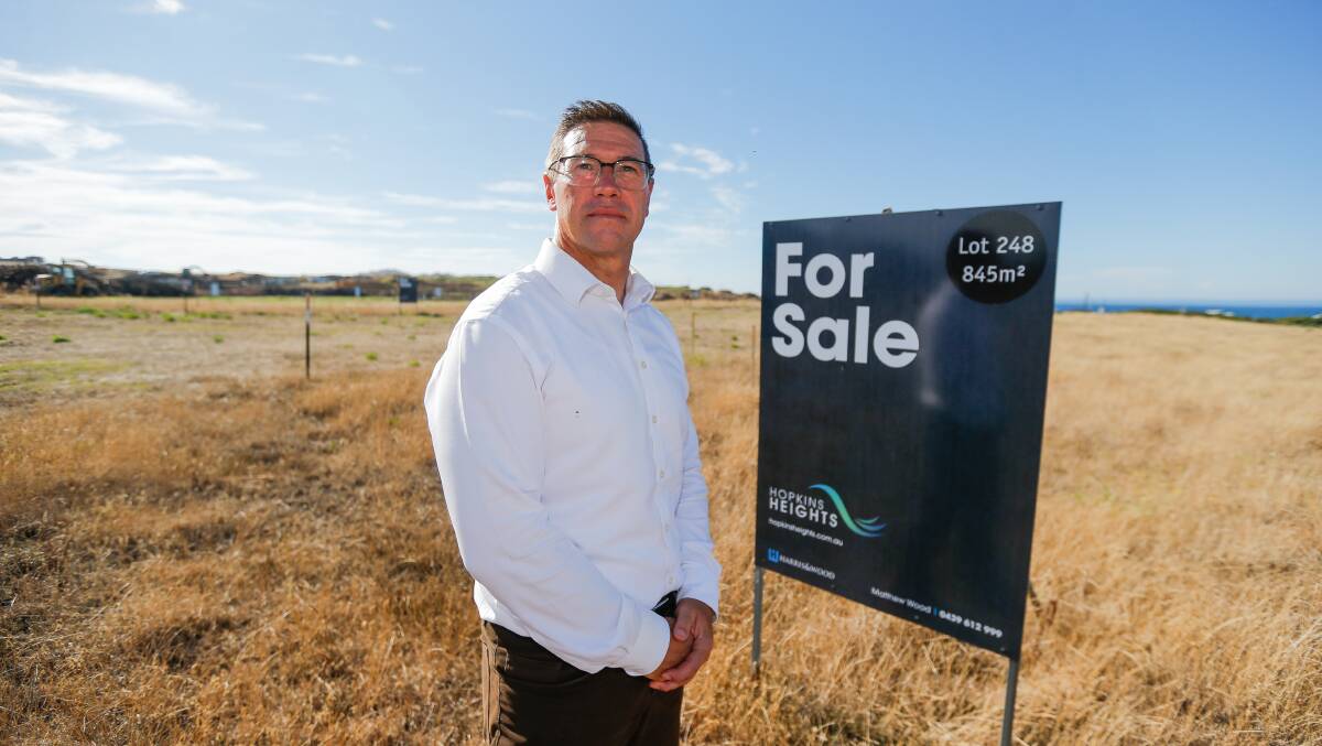 GONE: Harris and Wood director Matthew Wood says "a perfect storm" of factors has contributed to demand for land in Warrnambool. Picture: Anthony Brady 