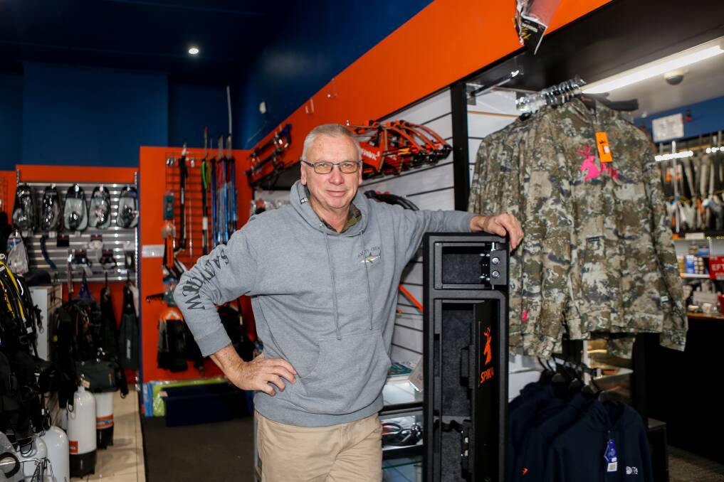 Warrnambool Diving and Firearms owner Brett Brumley has been kept busy selling safes in the lead-up to new laws being introduced. Picture: Anthony Brady
