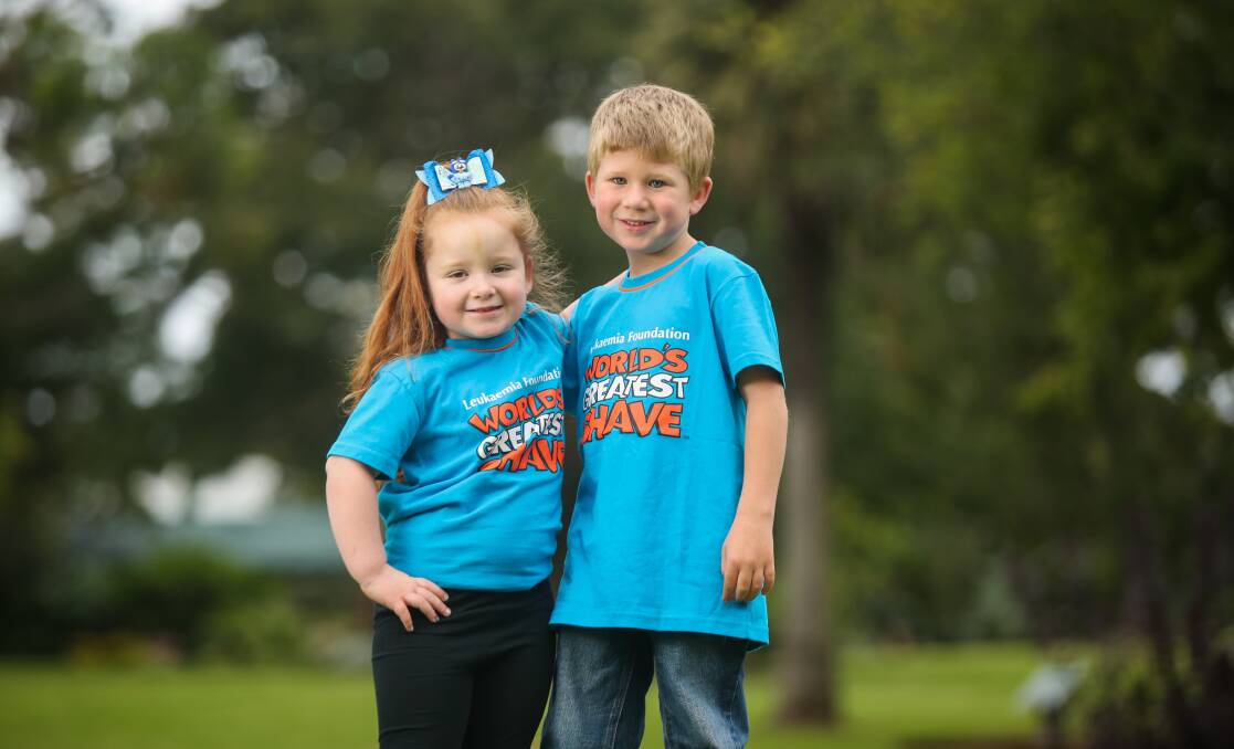 GENEROUS: Paige Brumby, 4, and Isaac Brumby, 5, are raising money for cancer research. Picture: Morgan Hancock
