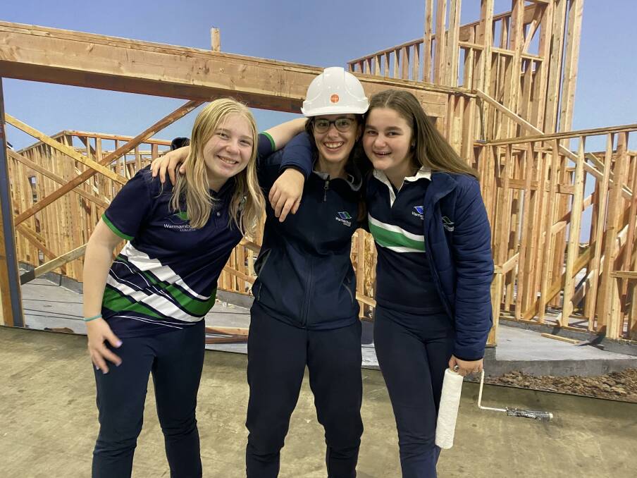 Warrnambool College students Evie OMeara, Asha Guld and Isabella Creek were among students who attended a trip organised by the Neil Porter Legacy to a careers expo earlier this year.