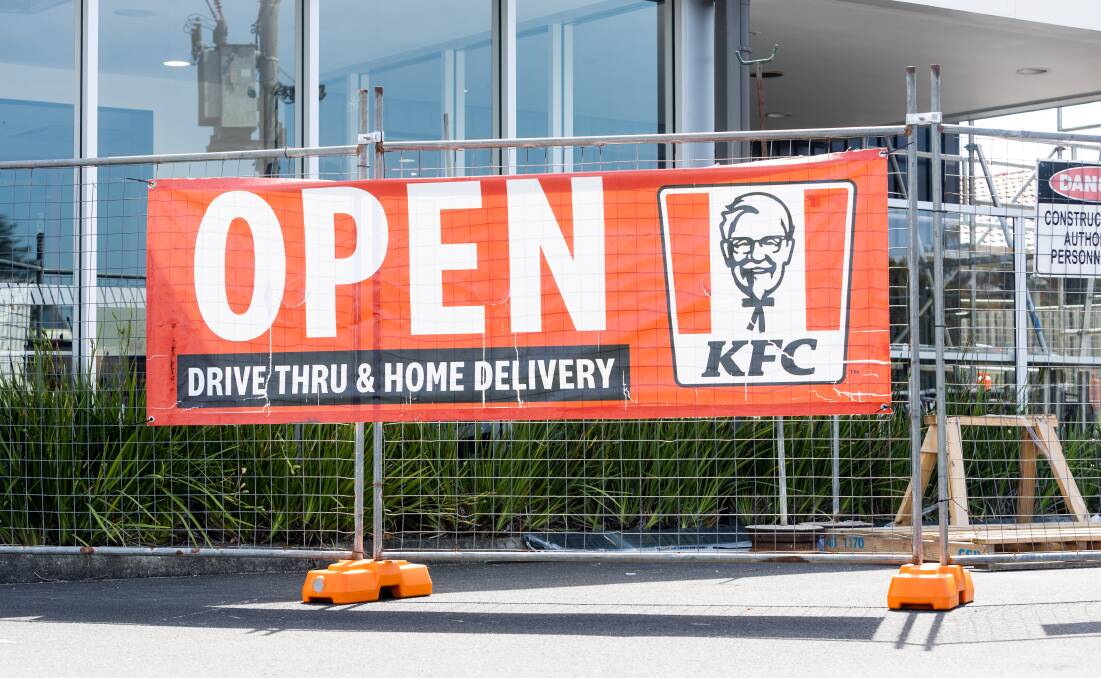 Warrnambool's KFC is reopen for drive-through orders and deliveries. Picture by Anthony Brady