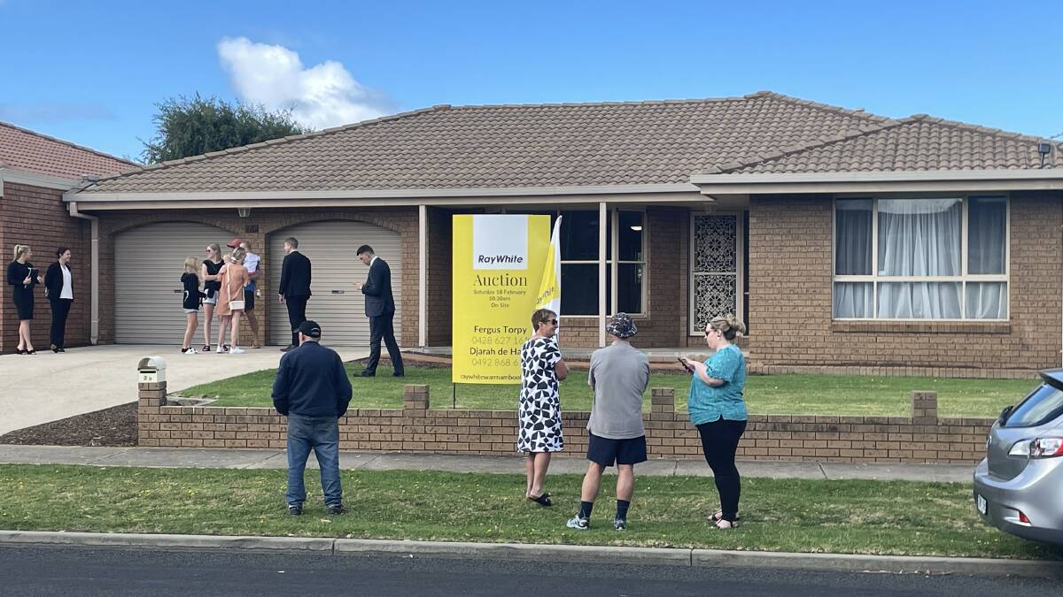 Three bidders competed for the four-bedroom home in Breton Street, Warrnambool on Saturday. Picture by Monique Patterson