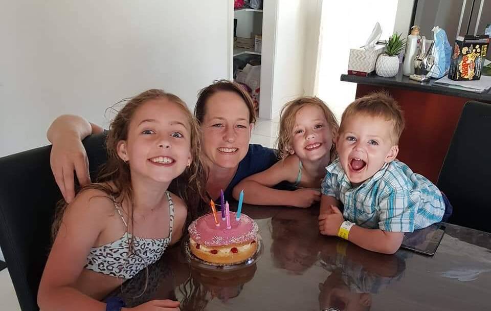 HELP NEEDED: Alicia Franklin and her three children Kayleigh, Darci and Jae in happier times. Picture: Supplied