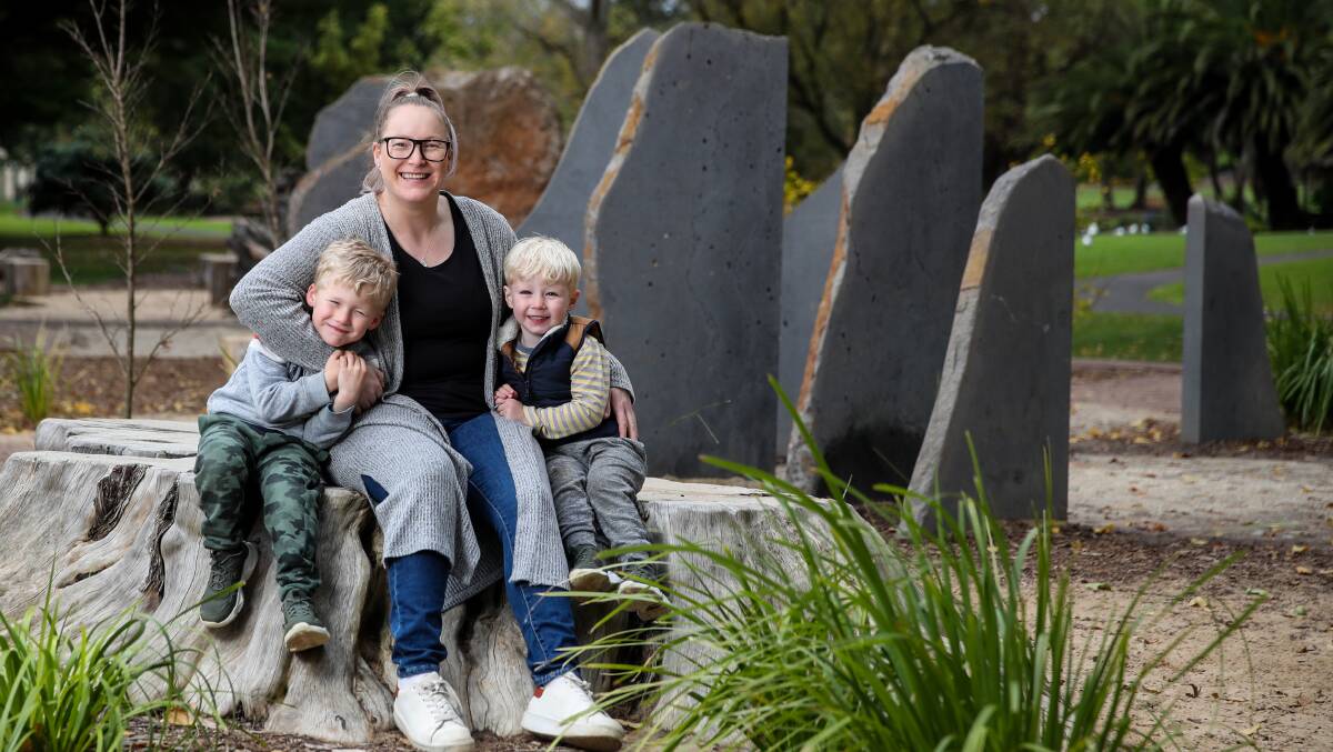 HOPEFUL: Kirkstall's Adele Anderton, with her sons Eddie, 5, and Ryan, 3, is hoping to access a Family Home Loan Guarantee to buy a house. Picture: Morgan Hancock