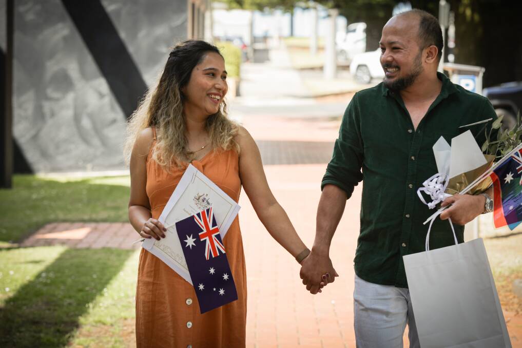 Punam Basyal and Sachin Bhandari, who are expecting their first child, are thrilled to call Warrnambool home. Picture by Sean McKenna