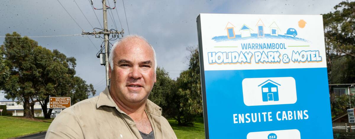 CONCERNED: Warrnambool Holiday Park and Motel owner Steve Moore has knocked back a few bookings in recent days. Picture: Anthony Brady