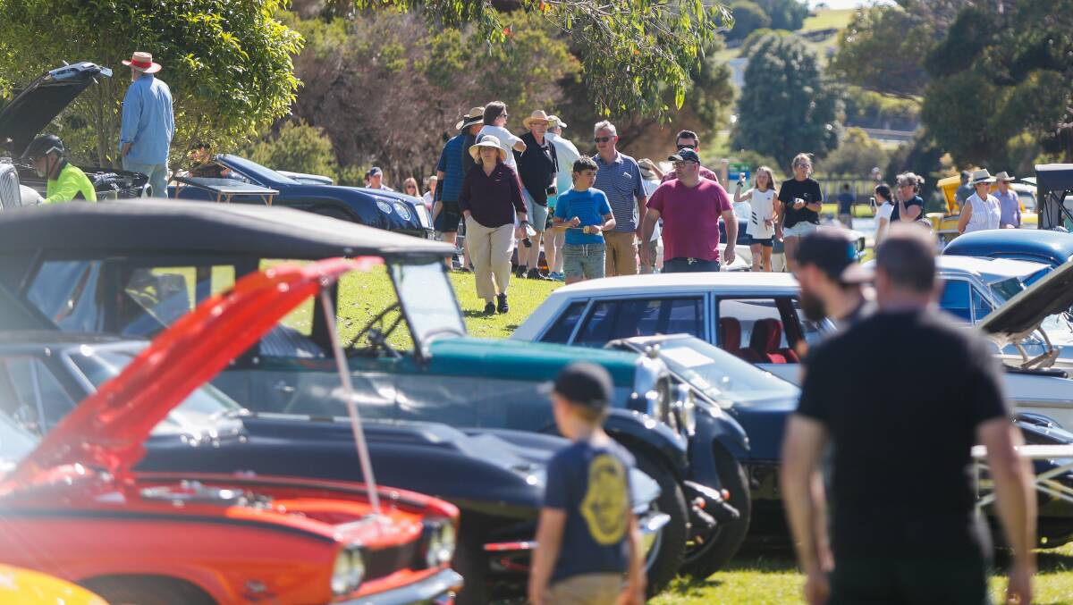 MUSCLE CARS: There were cars that delighted young and old, with some even available to buy. Picture: Morgan Hancock