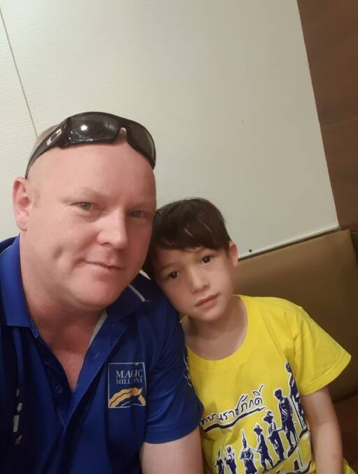 HOMESICK: Warrnambool's Garry Gavin is keen to return to the city with his nine-year-old son Ryan. Picture: Supplied