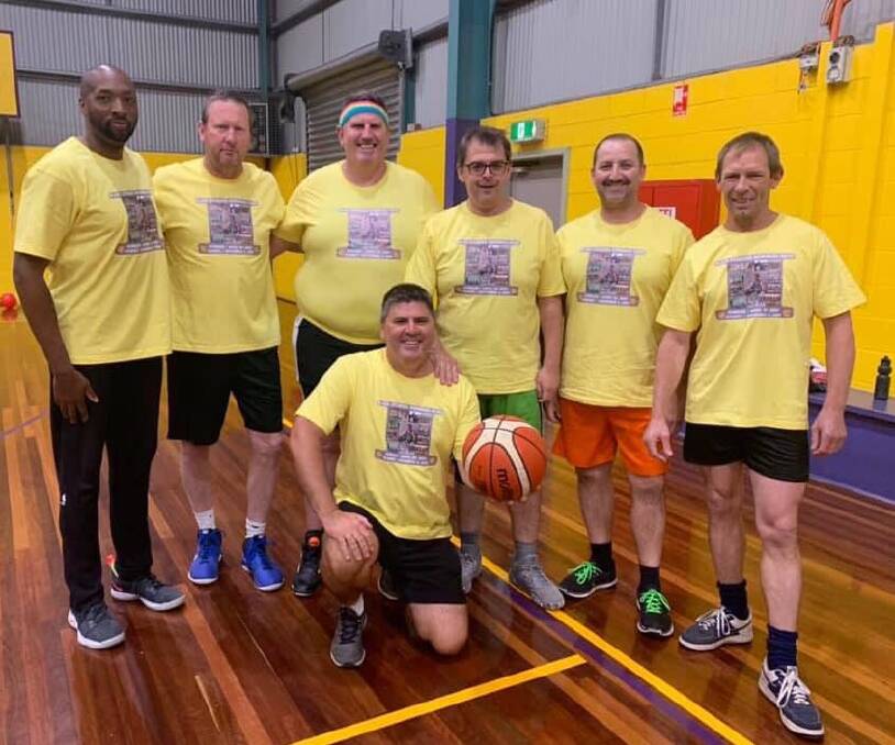 READY TO PLAY: The 'Old Codgers' also took to the court on the day, which was a tribute to the long-time association member. Picture: Supplied