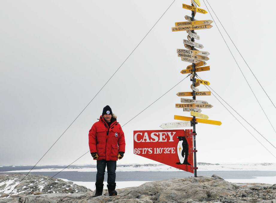 ADJUSTING: Port Fairy's Paul Ross at Casey Research Station. Picture: Eliza Grey/Australian Antarctic Division