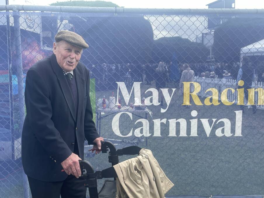 Michael Stewart attended the May Racing Carnival to watch the Grand Annual Steeplechase. Picture by Monique Patterson