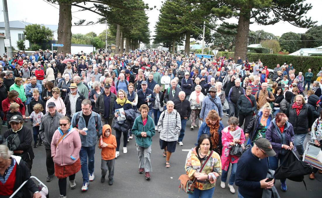 BUSY: Crowds attend last year's Port Fairy Folk Festival. Accommodation providers have reported a large number of people will still visit the town, despite a scaled down event schedule.