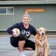 MILESTONE: Sarah O'Meara, with her dog Tyson, will play her 250th game for North Warrnambool on Saturday. Picture: Anthony Brady