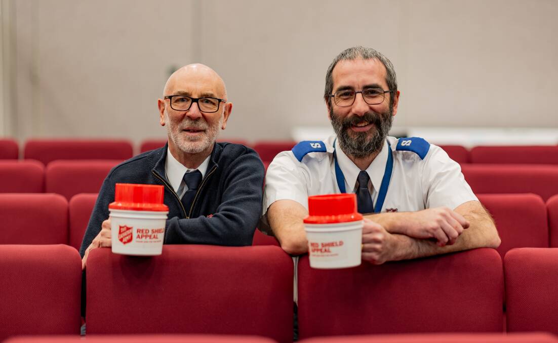 Major Brett Allchin and Chris Philpot from the Salvation Army have urged south-west residents to dig deep for the Red Shield Appeal. Picture by Anthony Brady